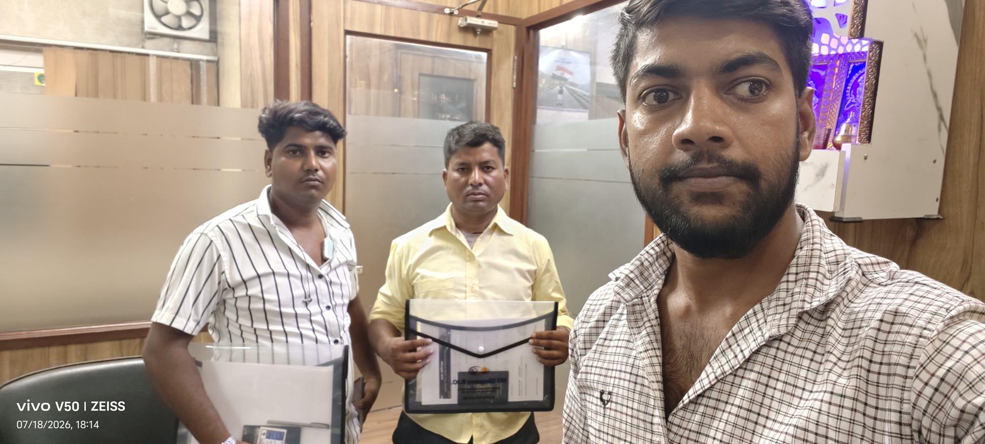 Our team processing candidate documentation at our office